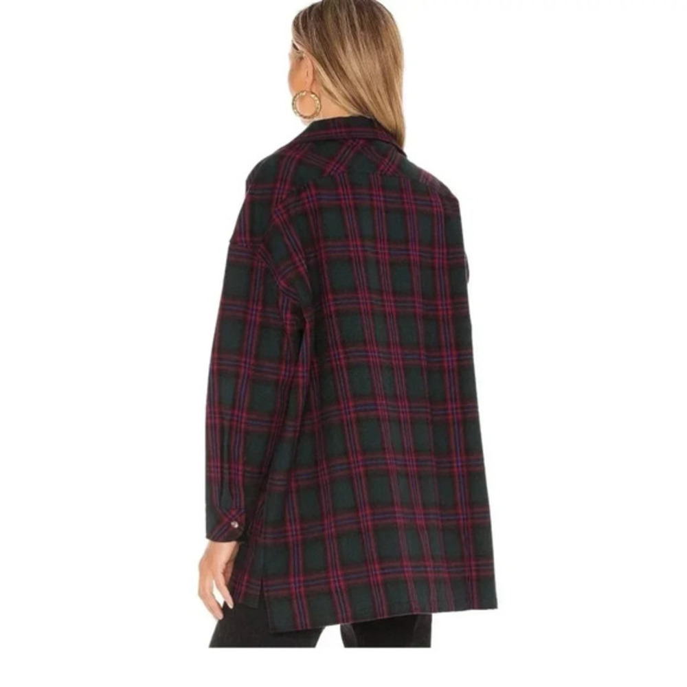 Women's‎ Lovers + Friends Shirt, XS, Green Plaid - Picture 2 of 8